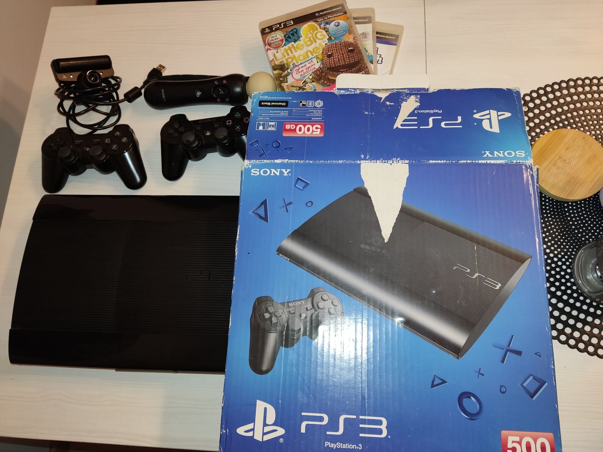 Konsola PlayStation 3 SuperSlim 500Gb Kompletny zestaw + Gry