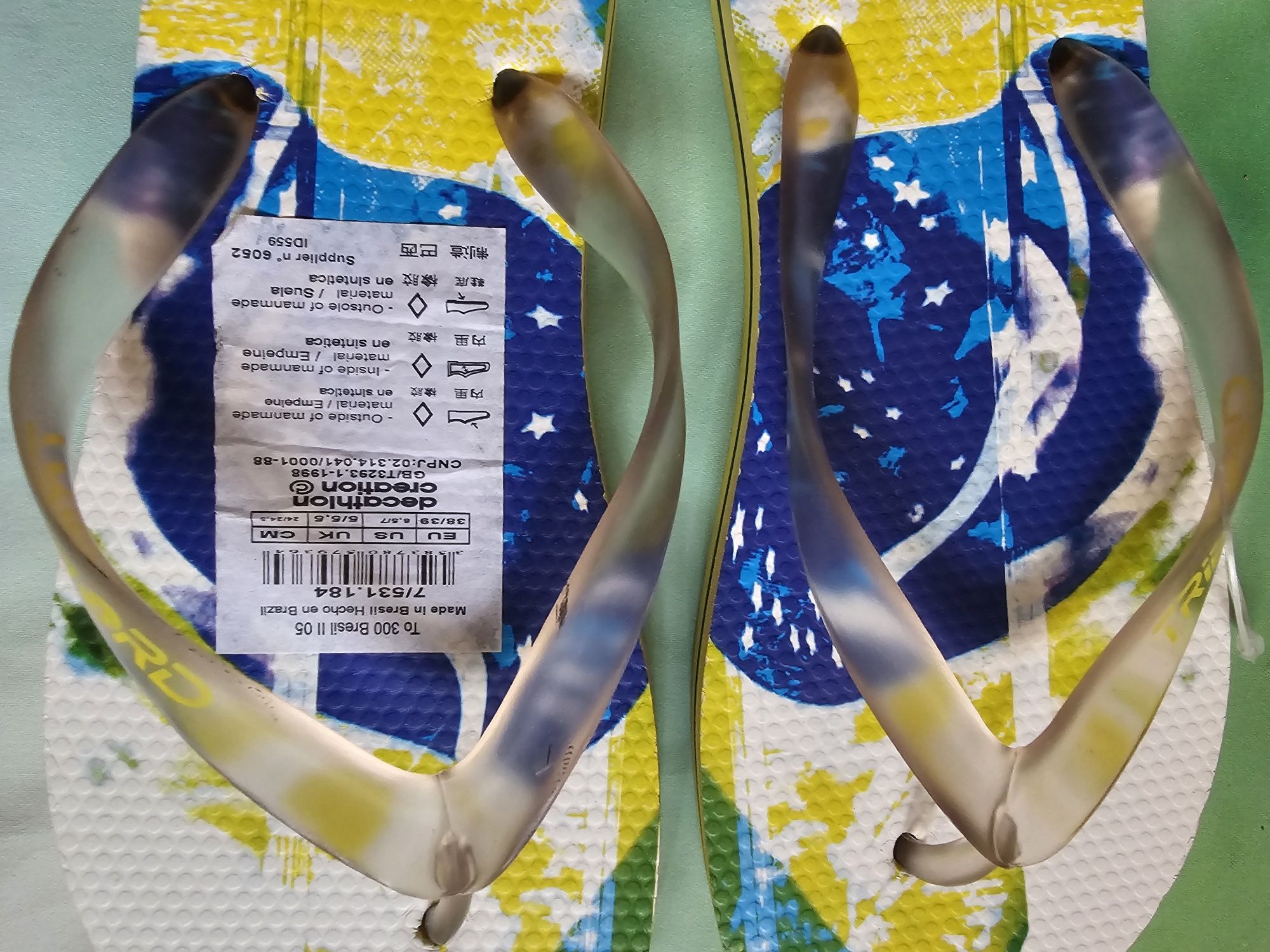 Новые шлёпанцы, тапочки, вьетнамки немецкой фирмы decathlon, 38 размер