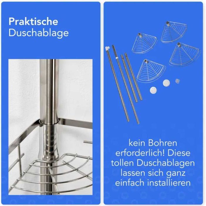 Półka Prysznicowa-Kuchenna i Inne zastosowania Regulowana Nierdzewna.