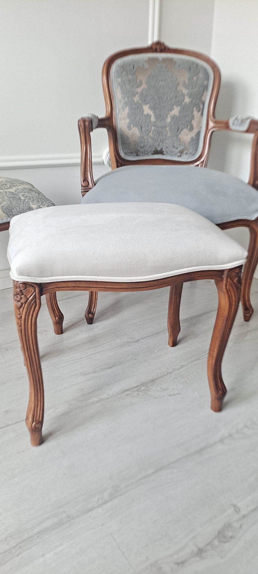 Stylowa pufa, podnóżek, stołek boho Ludwik, Ludwikowska, Shabby Chic