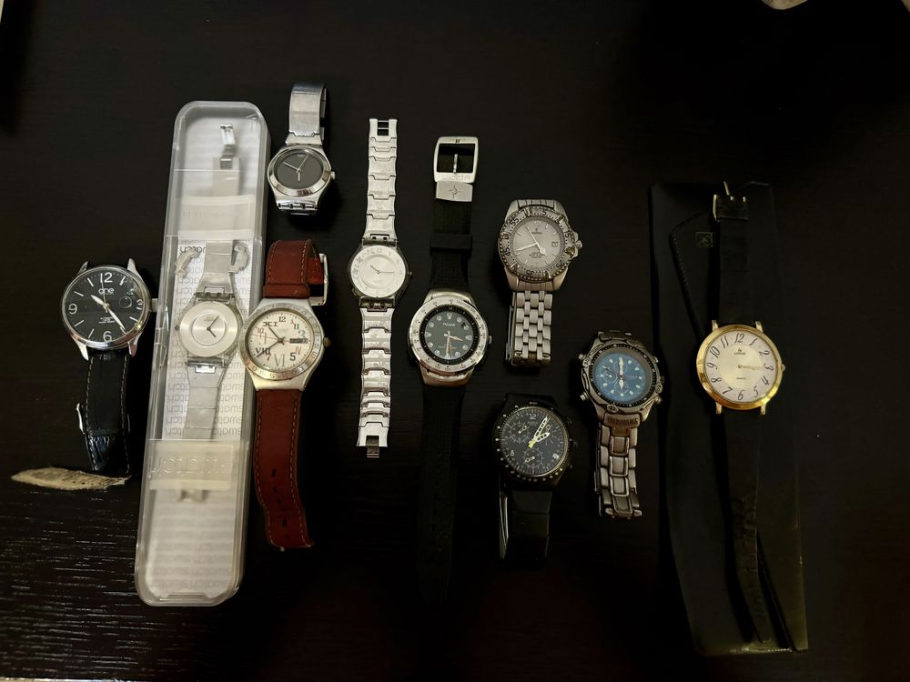 Relógios de variadas marcas, a principal Swatch