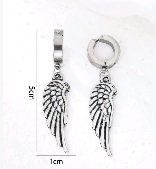 Kolczyki skrzydła stal nierdzewna