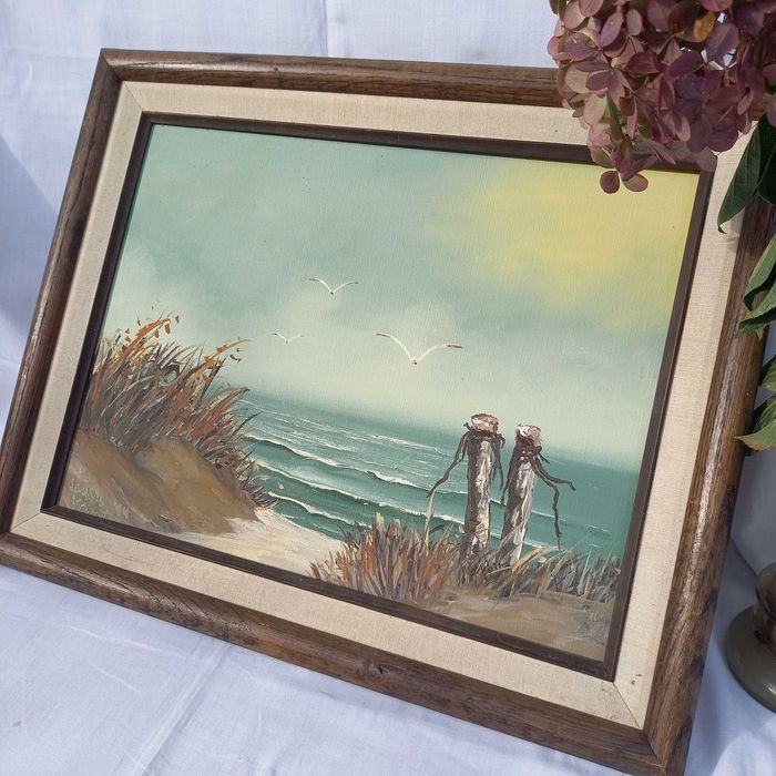 Obraz olejny na płótnie pejzaż nadmorski 50x40cm