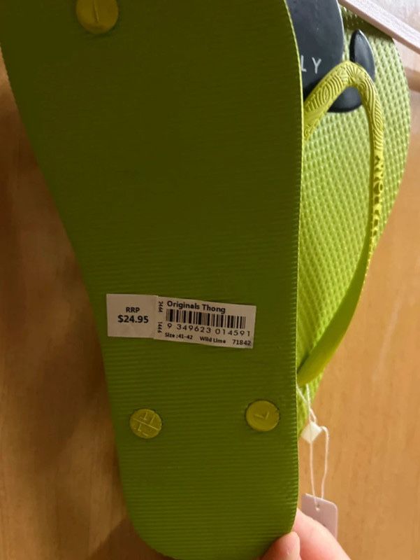 Seafolly Australia neonowe limonkowe japonki na basen plażę 41/42 NOWE