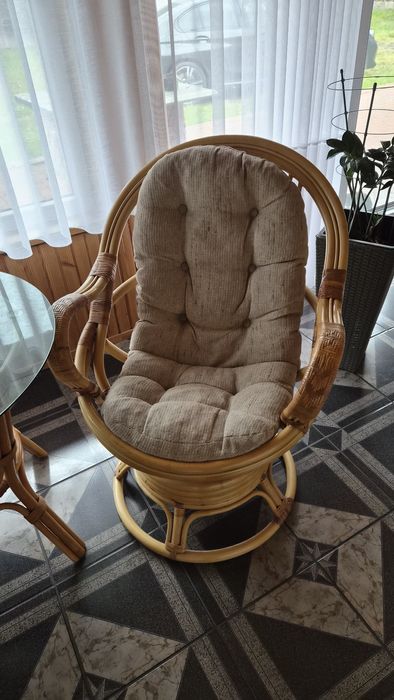 Zestaw ratanowy dwa fotele plus stolik