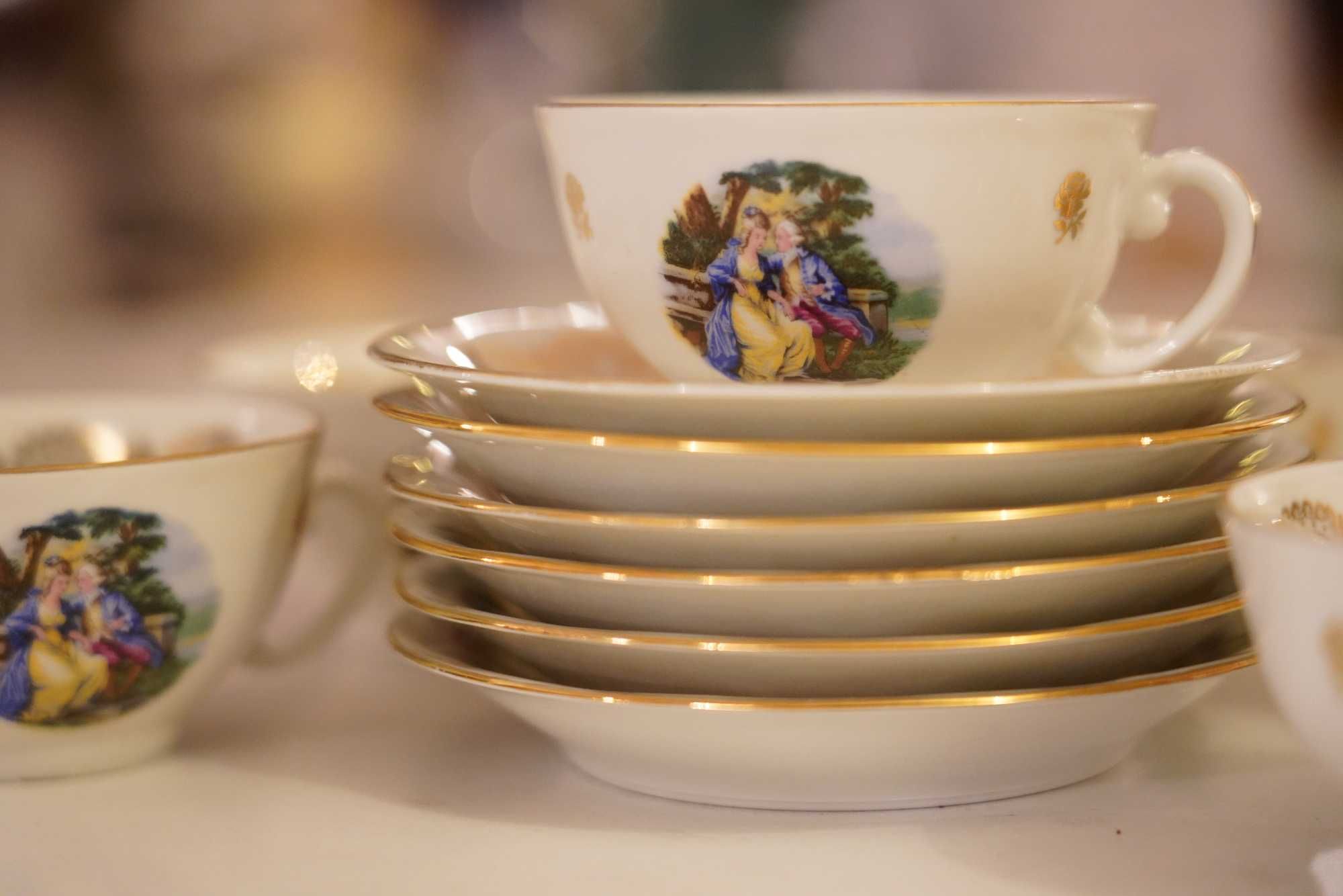 Conjunto de 6 Chávenas Vintage em Porcelana