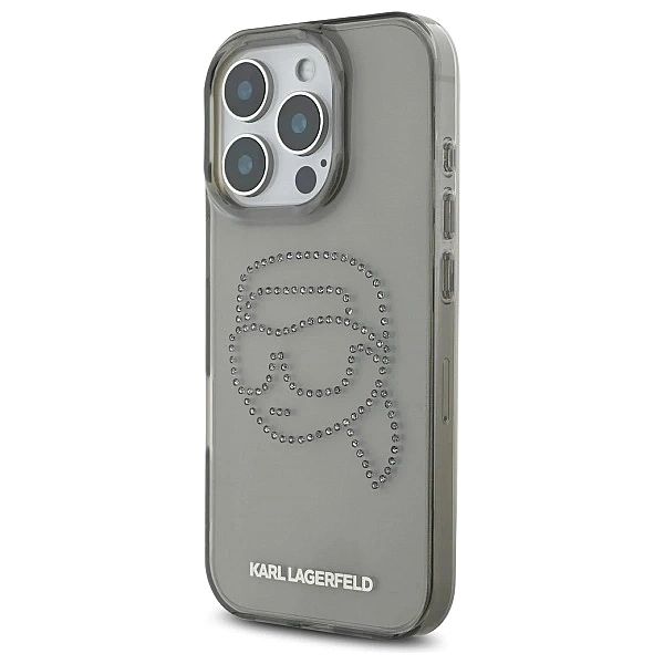 Etui Karl Lagerfeld IML Rhinestones Karl Head na iPhone 16 Pro Max 6.9