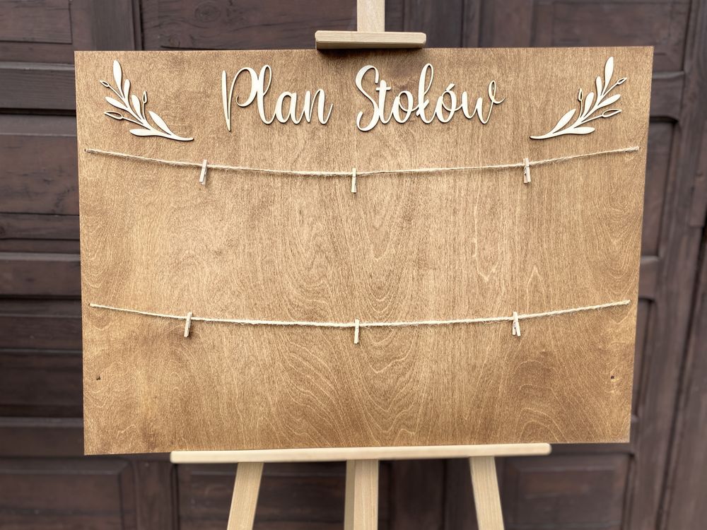 Plan stołów na wesele ślub boho rustykalny klamerki