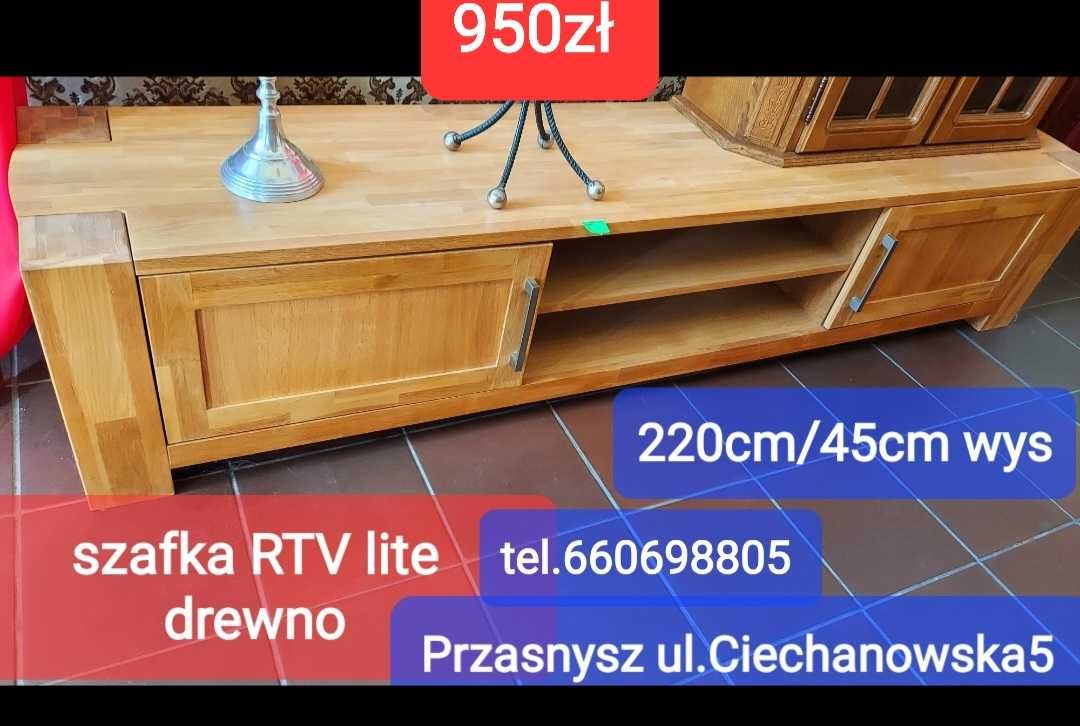 Komoda dębowa 198 cm 4 drzwiowa z szufladami i większe