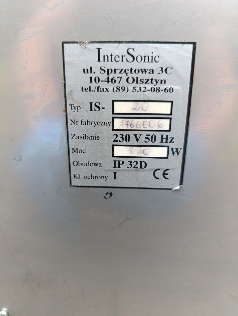 Myjka ultradźwiękowa InterSonic IS-20