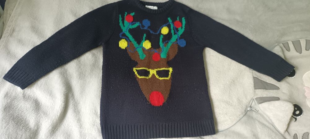 Sweterek świąteczny renifer, 110, Szybka wysyłka!
