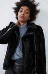 ZARA eko futro futerko ramoneska M 38 gothic black cyberpunk rock NOWA
