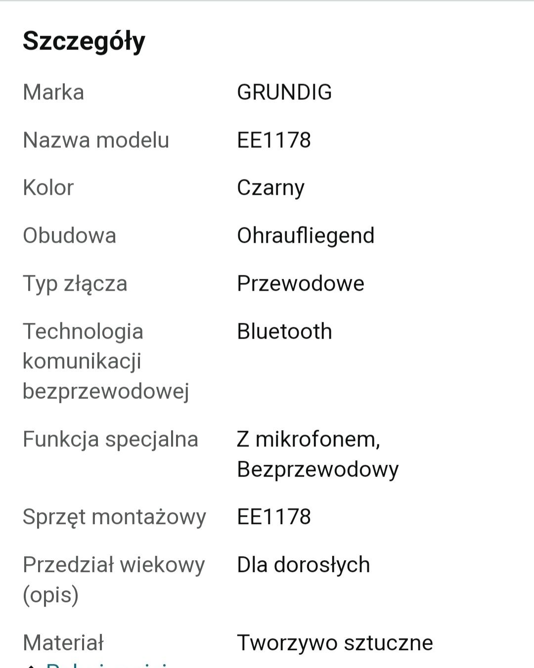 Słuchawki bezprzewodowe Grundig bluetooth