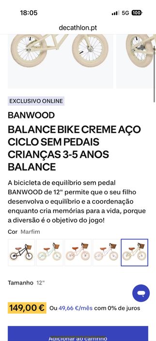Bicicleta criança Banwood