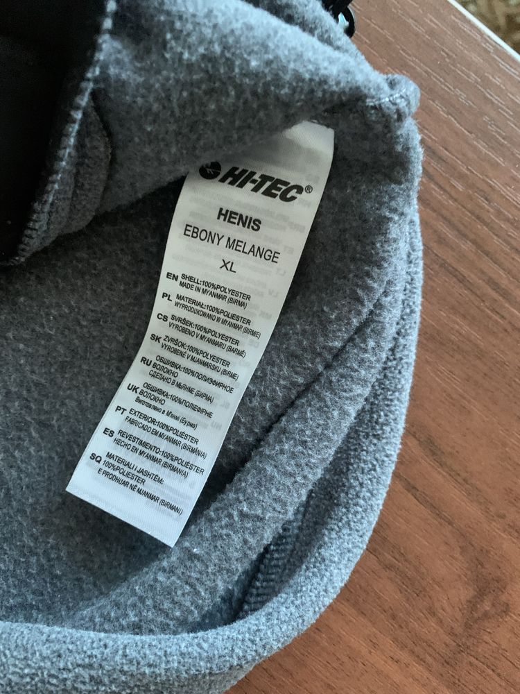 Bluza męska polarowa Hi-Tec szara rozpinana XL
