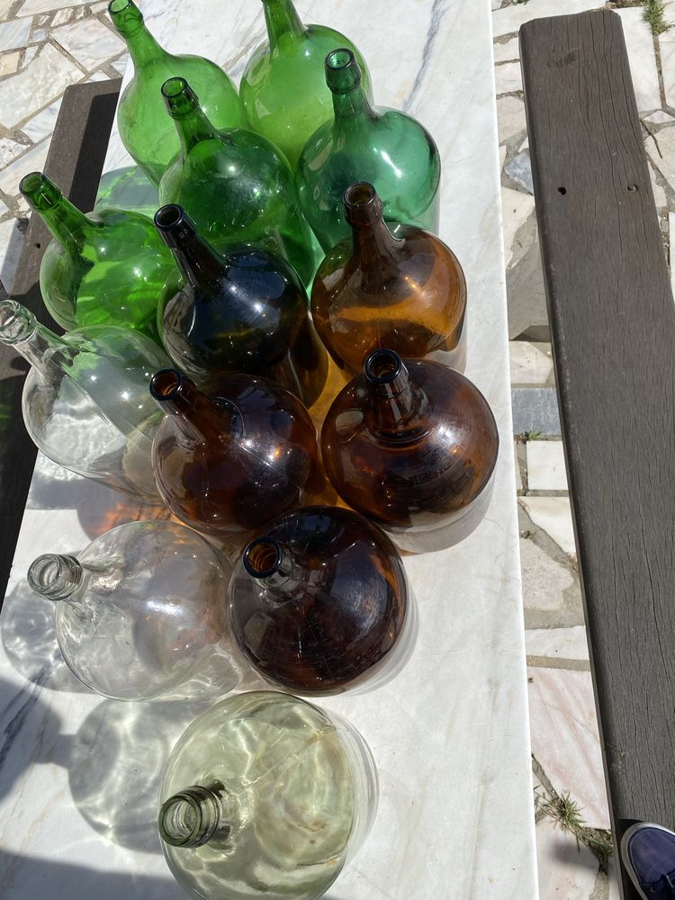 Garrafão de Vidro verde, castanho ou transparente