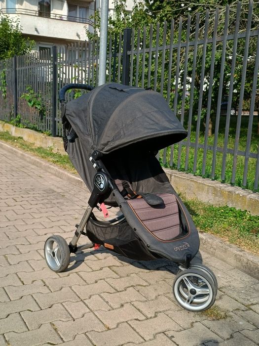 Wózek spacerówka Baby Jogger 3W City Mini, pałąk i pokrowiec na deszcz