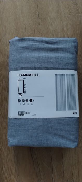 Nowe Ikea Hannalill zasłony w kolorze szaro - niebieskim