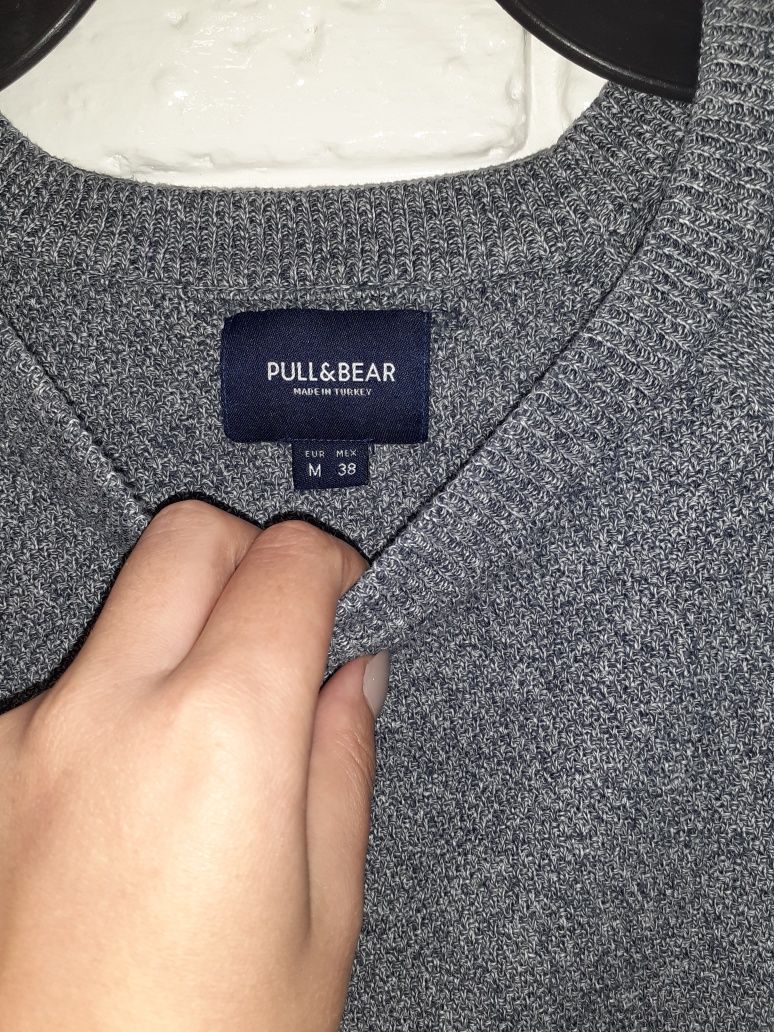 Pull & Bear M-L легкий светр, кофта, джемпер сіро-синій