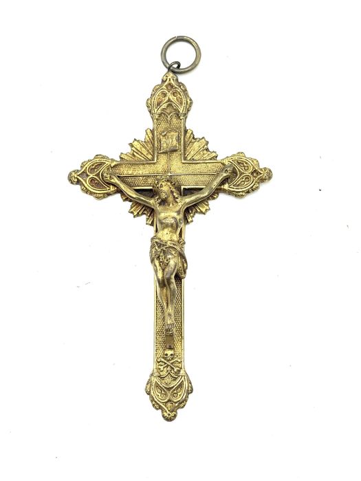 Cruxifixo antigo seculo 19 bronze