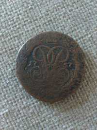 Монета 2 копійки 1757 року
