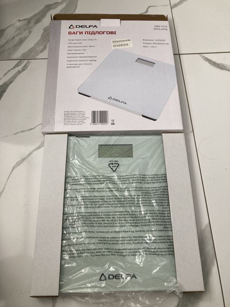 Ваги підлогові робочі Delfa DBS-7218 Shine white