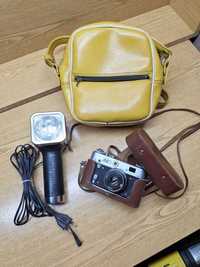 Старинный ссср фотоаппарат фед 3 fed 3 в комплекте вспышка и сумка