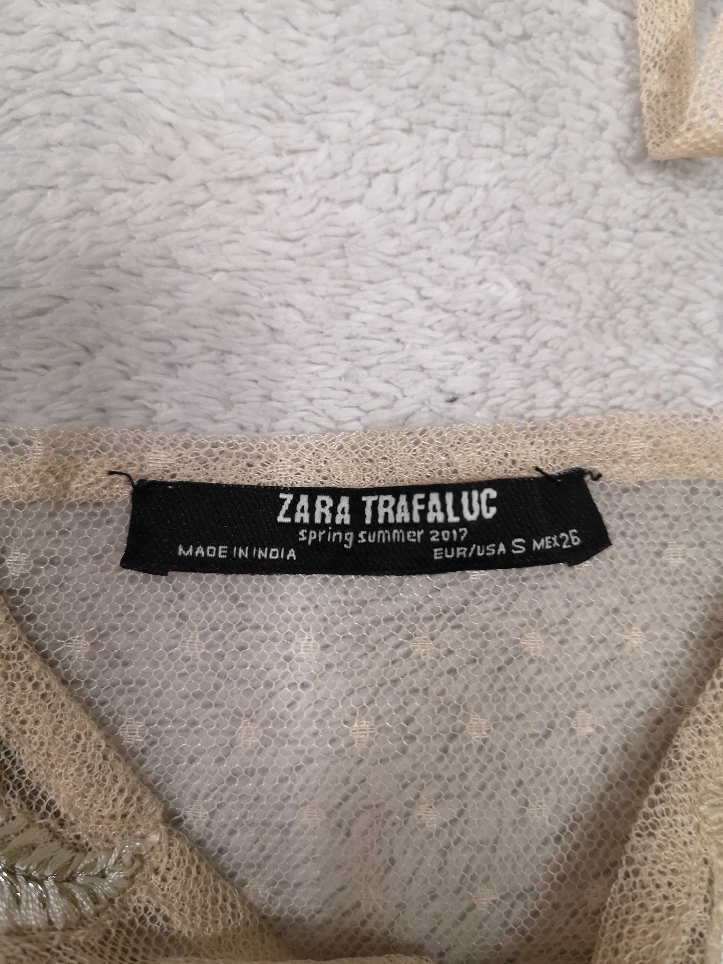 Koszulka nocna haftowany koronkowy top Zara 36 jak nowy
