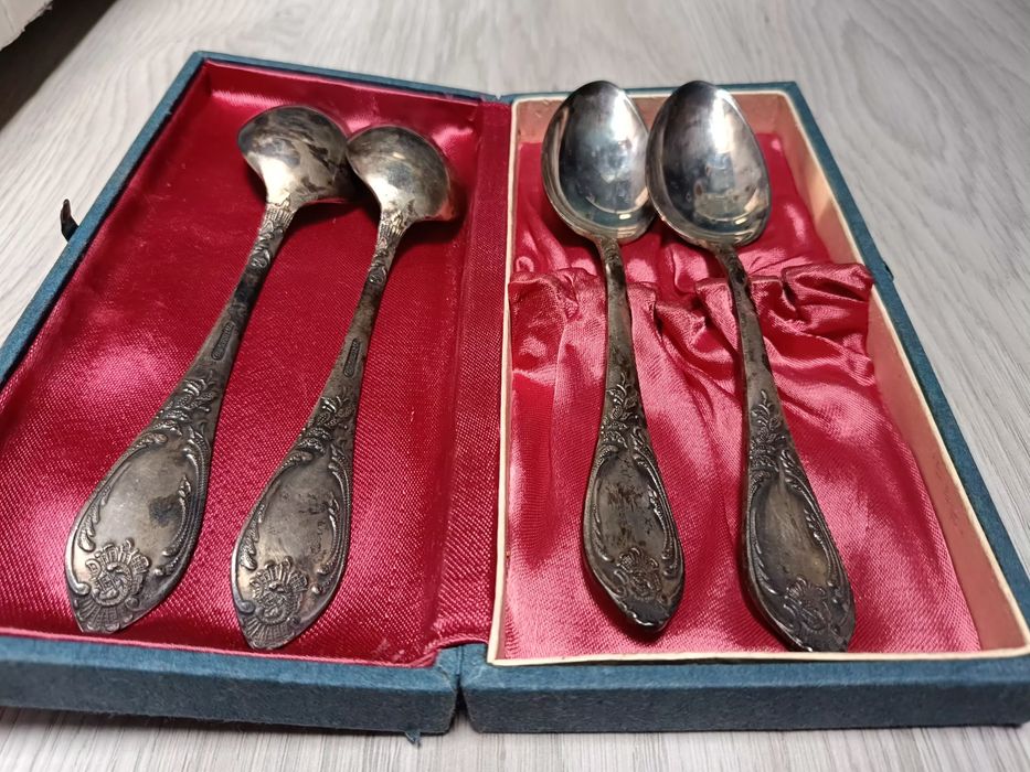 Stare rosyjskie łyżki posrebrzane
