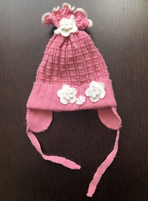 Лёгкая тонкая шапка на осень или весну, 2 года, объем 48 см, тянется