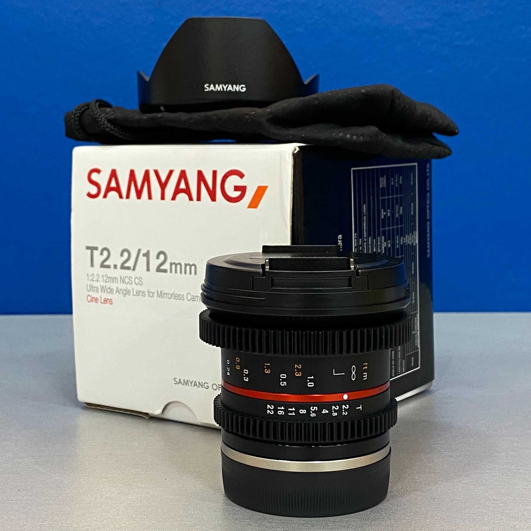 Samyang 12mm T2.2 NCS CS Cine (Sony E) - NOVA - 3 ANOS DE GARANTIA