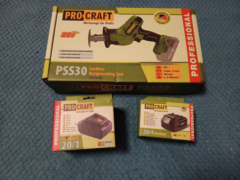 Сабельная акб пила PSS30(Procraft)+АКБ UNIVERSSAL 4 ампера+З/У