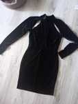 Czarna sukienka welurowa London 38