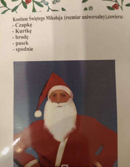 Strój mikołaja nowy
