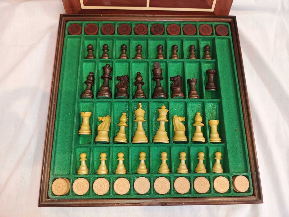 Tabuleiro Xadrez Damas Madeira