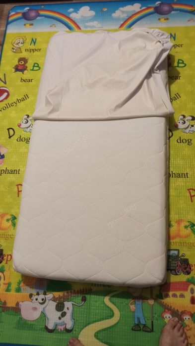 Ліжечко дитяче з ящиком ортопедич матрасом, та маятником, темний Горіх