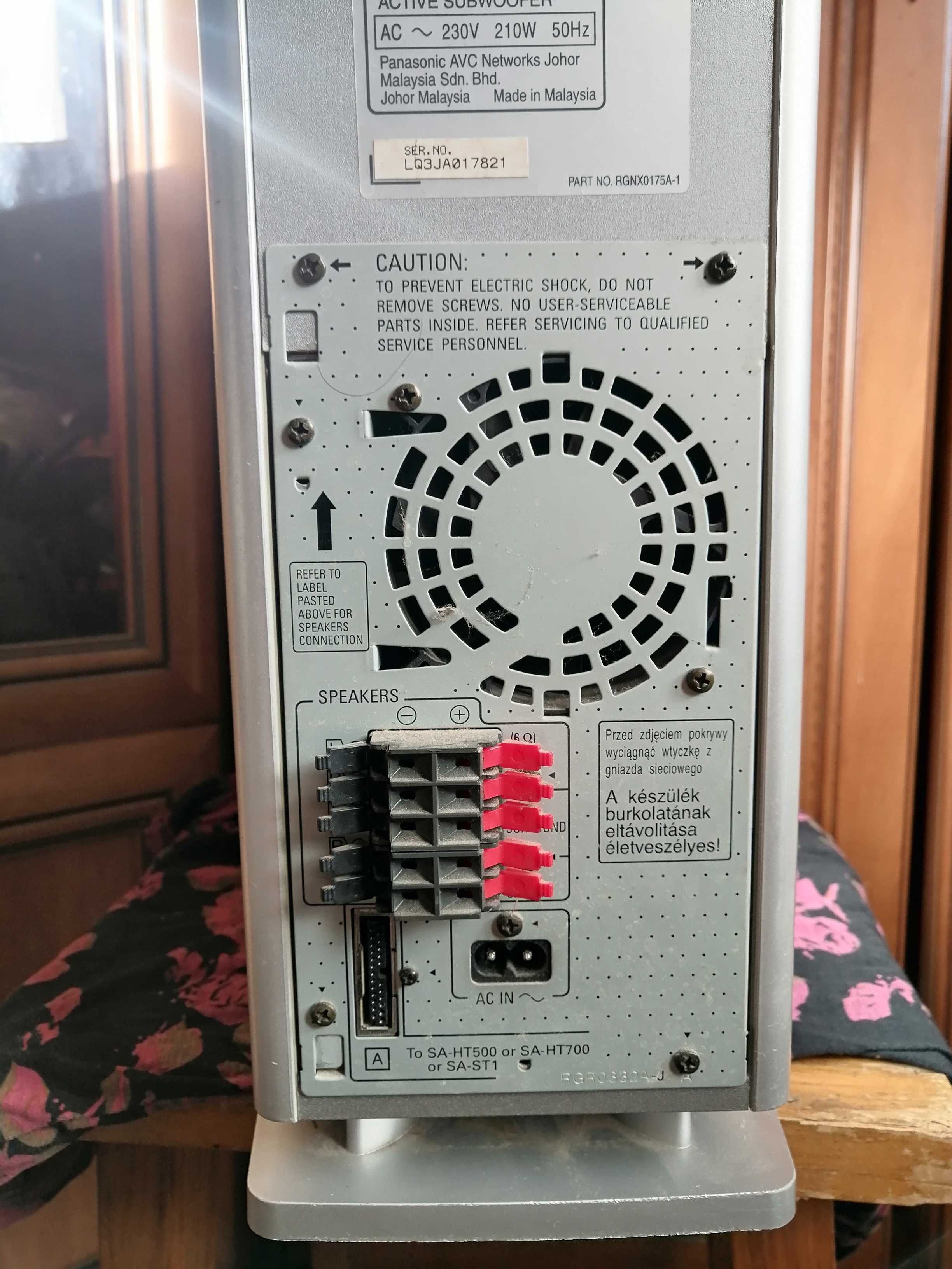 Aktywny subwoofer zasilany Panasonic