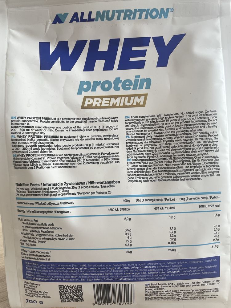 Białko AllNutrition whey protein dubajska czekolada pistacja premium