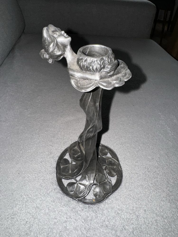 Świecznik secesyjny antyk metal Auguste Rudin