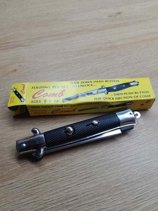 Składany grzebień kieszonkowy stal nierdzewna