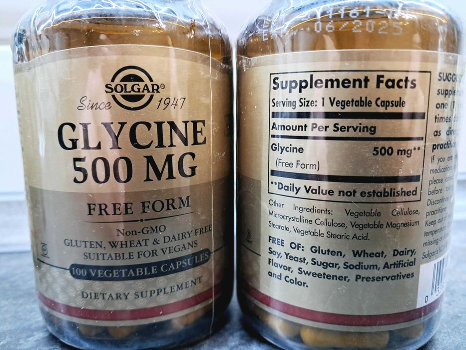 Solgar, Glycine 500 мг (100 капс.), глицин, гліцин