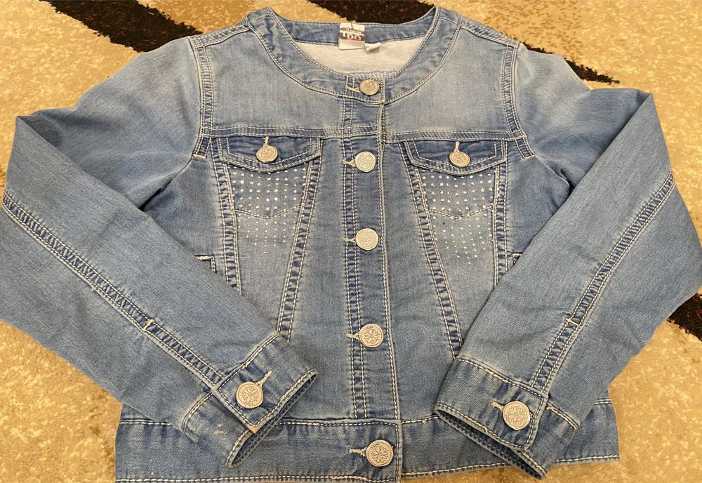 Пиджак джинсовый,куртка джинсовая детская для девочки на 122-128см IDO