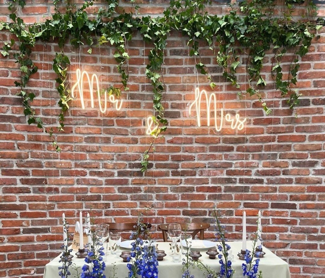 Mr&Mrs napis ledowy Led ledon Mr and Mrs, neon ślub
