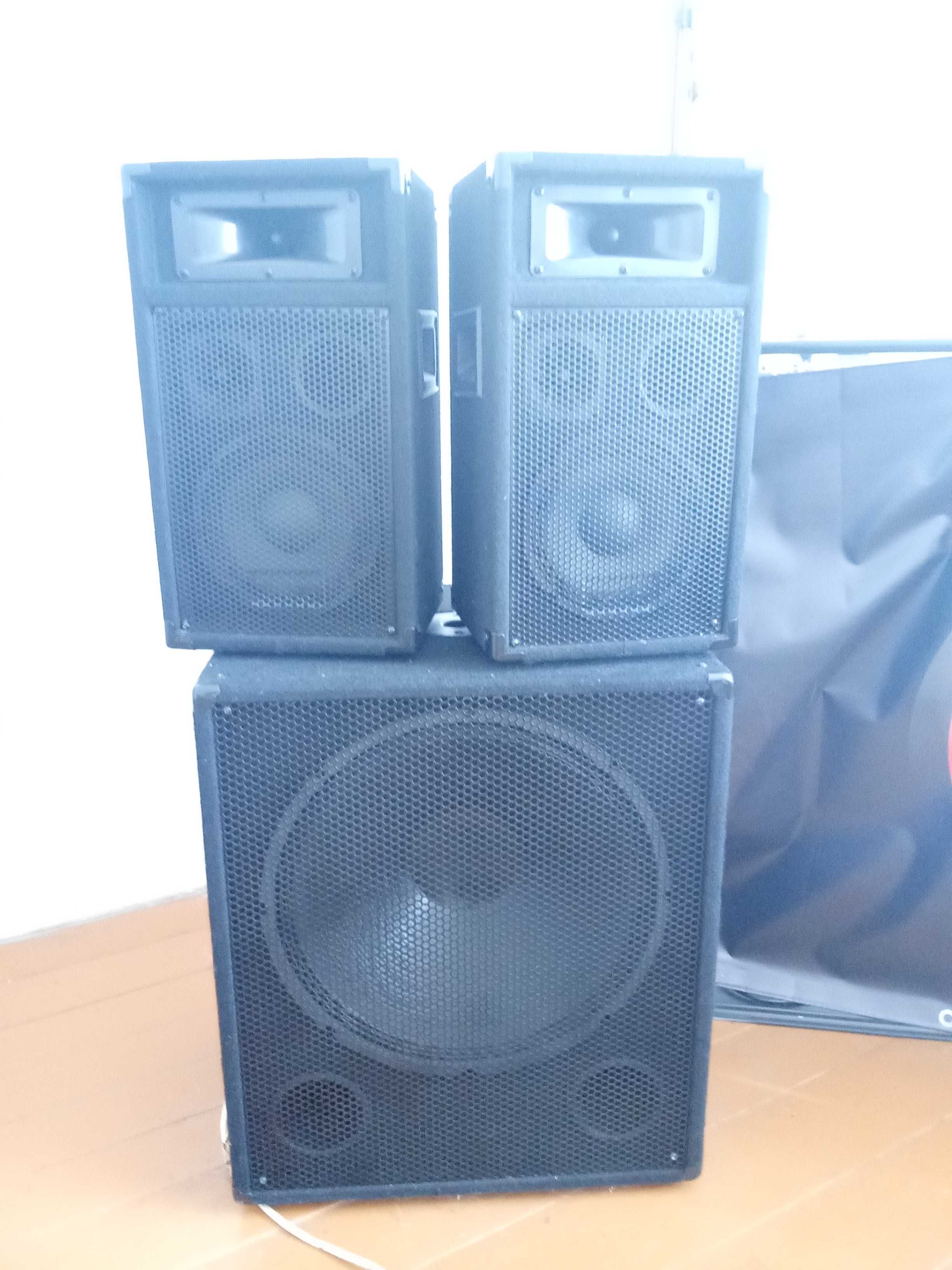 Zestaw DJ nagłośnienie, oświetlenie, statyw subwoofer kolumny mikser