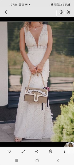 Suknia sukienka slubna boho glamur xs 34