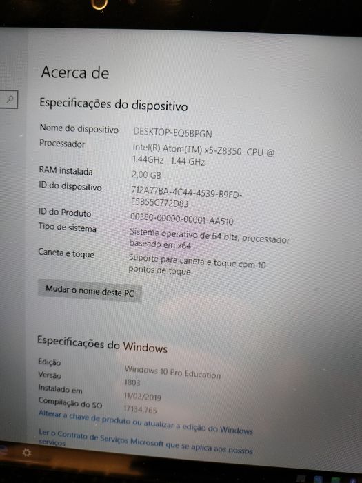 Laptop 2 em 1 tablet Windows 10 Pro