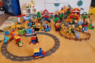 Lego DUPLO dużo zestawów ponad 22kg Pociąg Farma Policja Domek Zoo