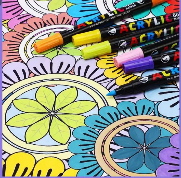 MARKERY zestaw akrylowe podwójna końcówka