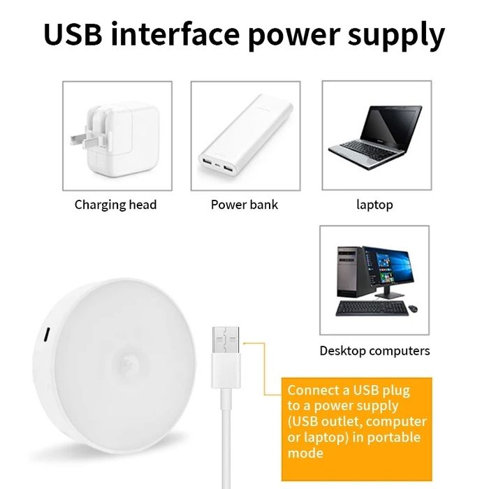 РОЗПРОДАЖ!!! Акумуляторний світильник з датчиком руху, USB - зарядка