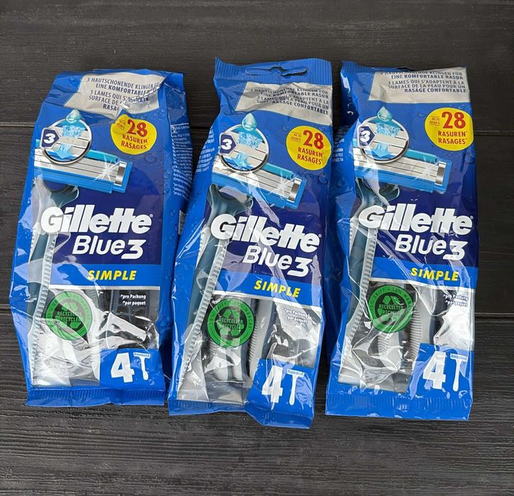 Gillette Blue Simple3 Jednorazowe maszynki  12 sztuki, MEGA PAK